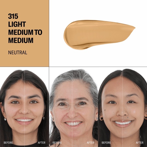 Youthforia Date Night Skin Tint Serum Foundation - 315 Light Medium/Medium - NWB